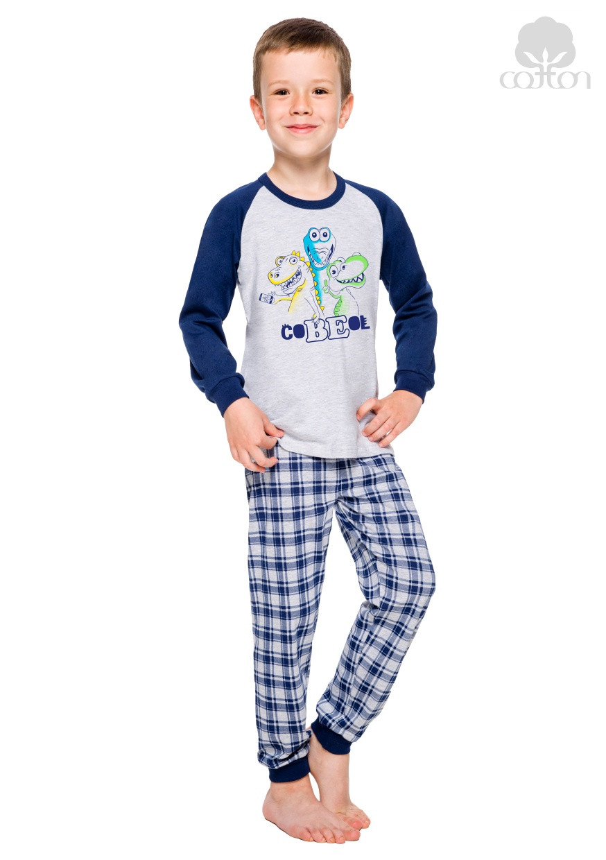 Chlapecké pyžamo Gawel se vzorem kostky Taro Barva/Velikost: modrá tmavá / 128