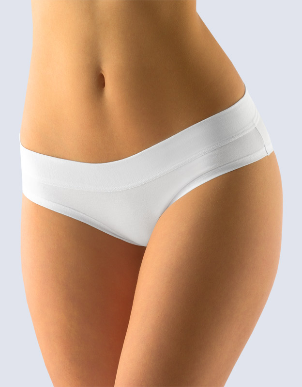 Gina Výhodné balení 5 kusů - Francouzské kalhotky jednobarevné kolekce Disco 14122P Barva/Velikost: bílá / L/XL