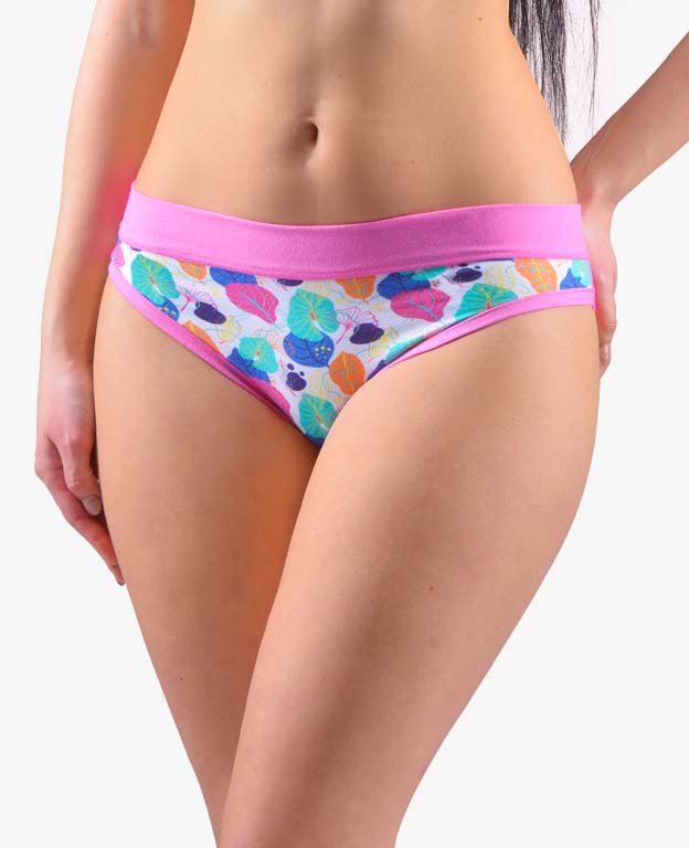 Gina Výhodné balení 5 kusů - Kalhotky bokové se širokým bokem Disco 17 16169P Barva/Velikost: pink, atlantic / S/M