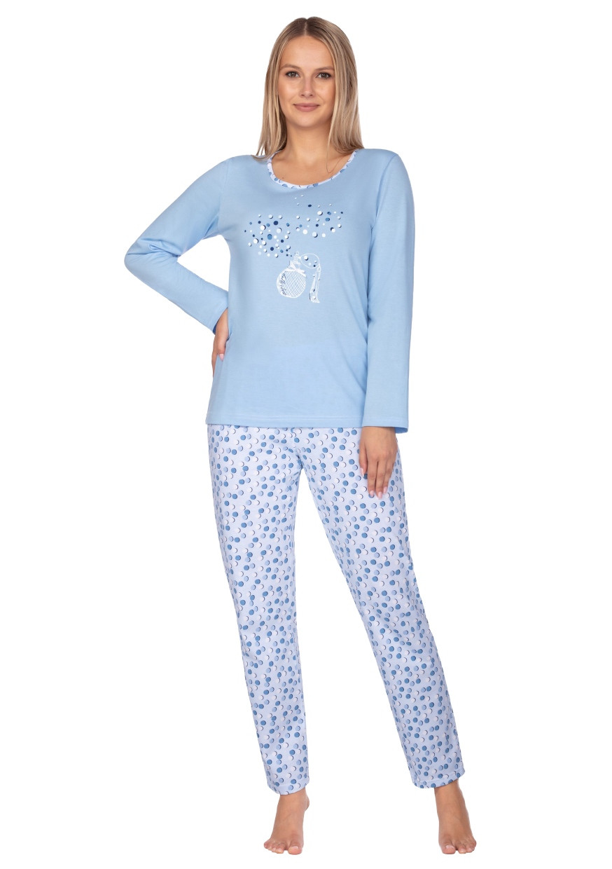 Dámské vzorované pyžamo 636/31 Regina Barva/Velikost: modrá světlá / L