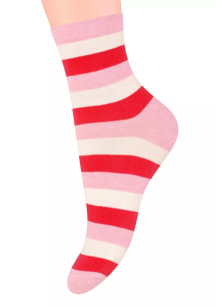 Dámské ponožky se vzorem proužků YE74 Steven 037 Barva/Velikost: červená / 35/37