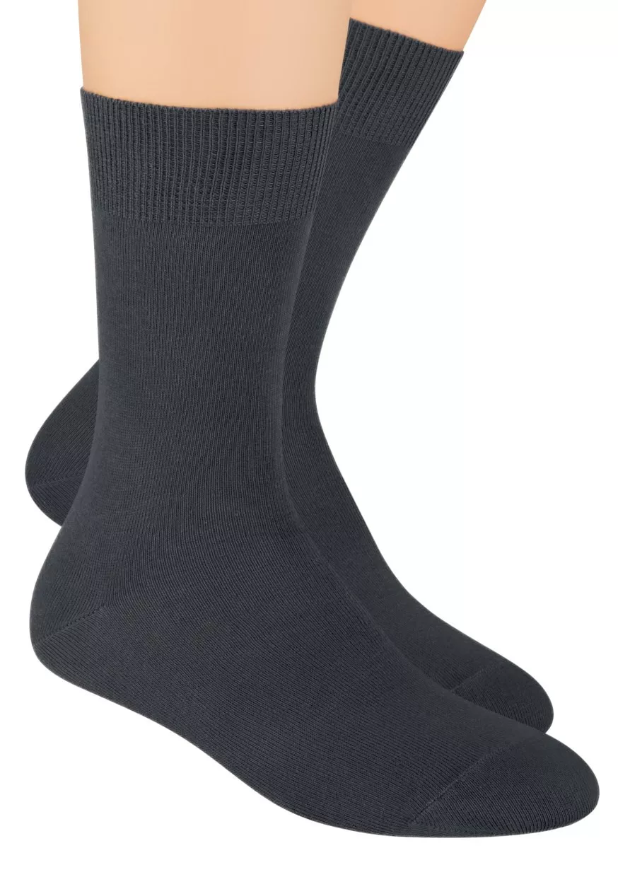 Pánské zdravotní ponožky s lemem 048 STEVEN Barva/Velikost: grafit (šedá) / 44/46