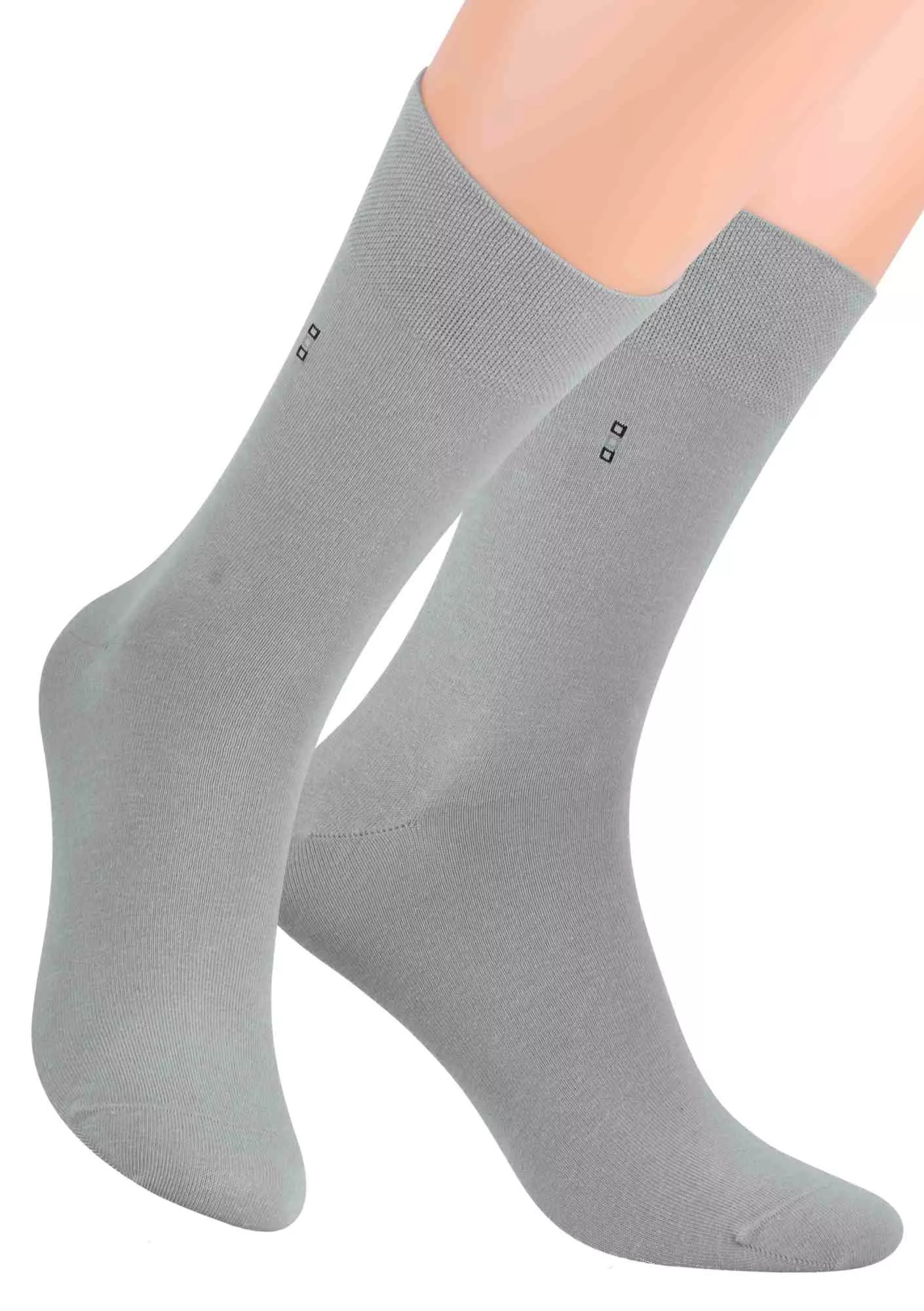 Pánské oblekové ponožky se vzorem kostek 056/2 STEVEN Barva/Velikost: šedá světlá / 39/41