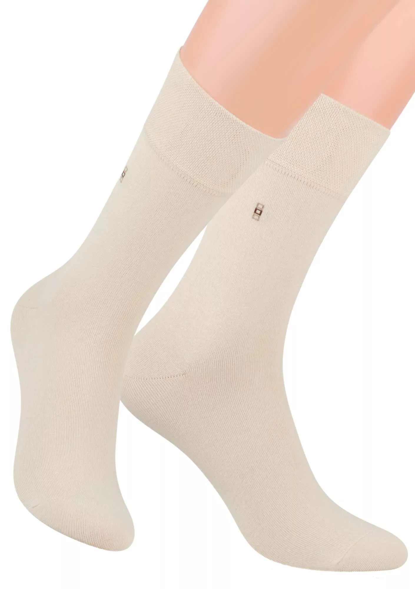 Pánské oblekové ponožky se vzorem kostek 056/2 STEVEN Barva/Velikost: béžová / 42/44