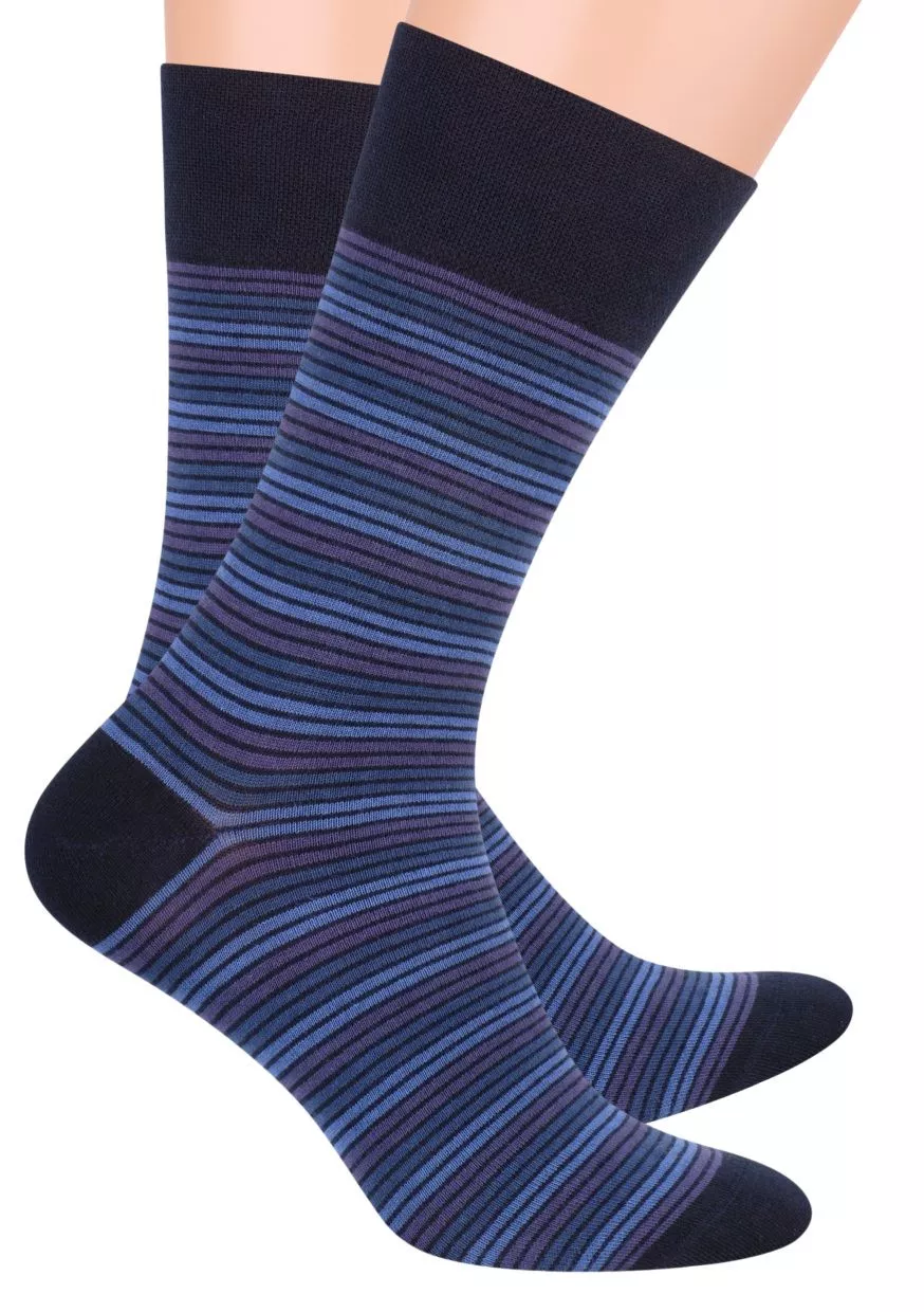 Pánské oblek ponožky se vzorem drobných proužků STEVEN 056/74 Barva/Velikost: fialová / 45/47