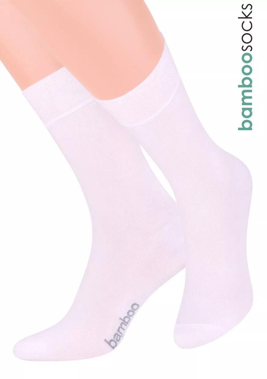 Dámské klasické ponožky z bambusového vlákna 086 STEVEN Barva/Velikost: bílá / 35/37