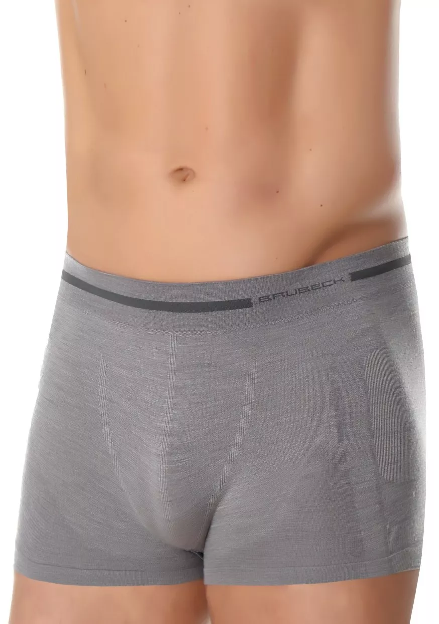 Pánské boxerky Merino BX10430 BRUBECK Barva/Velikost: šedá / M/L