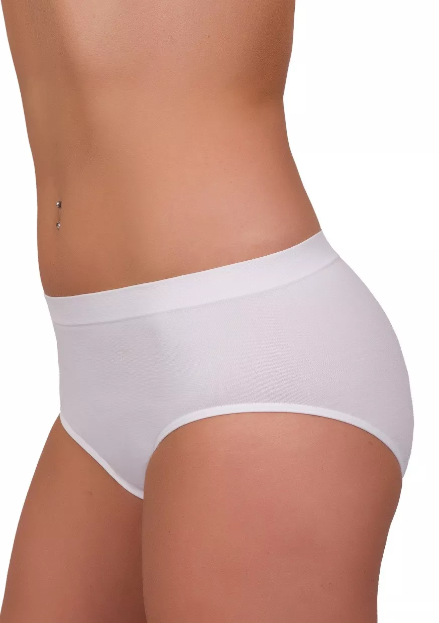 Dámské vyšší bezešvé kalhotky vzor 06-23 Hanna Style Barva/Velikost: bílá / XL/XXL
