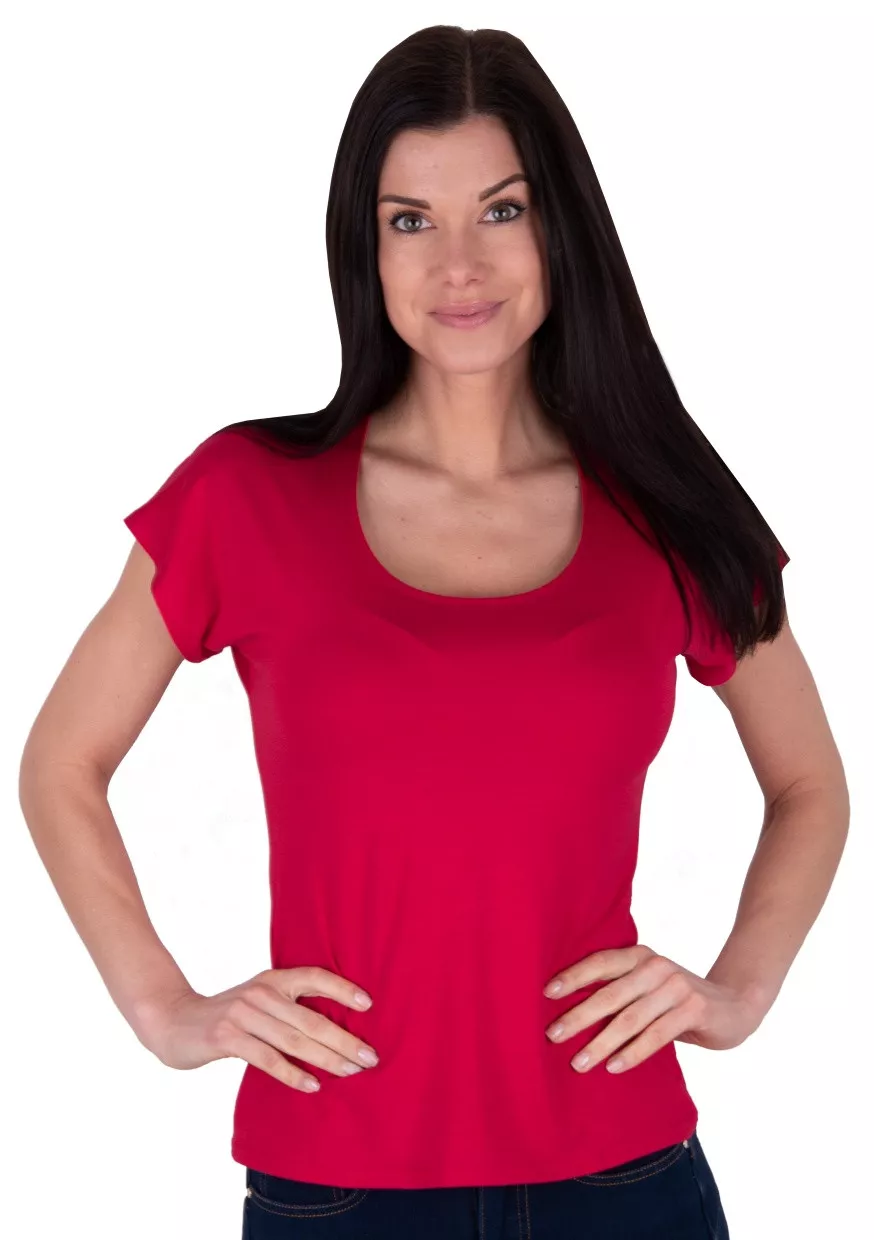 Dámské jednobarevné tričko Inea 2023 Babell Barva/Velikost: červená tmavá / S/M