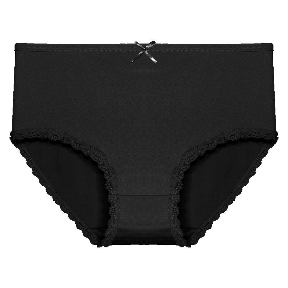 FINE WOMAN Dámské kalhotky vyšší 9075 s krajkou Barva/Velikost: černá / M/L