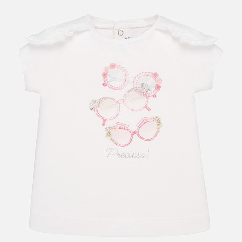 Tričko s krátkým rukávem brýle růžové BABY Mayoral velikost: 68 (6 měsíců)