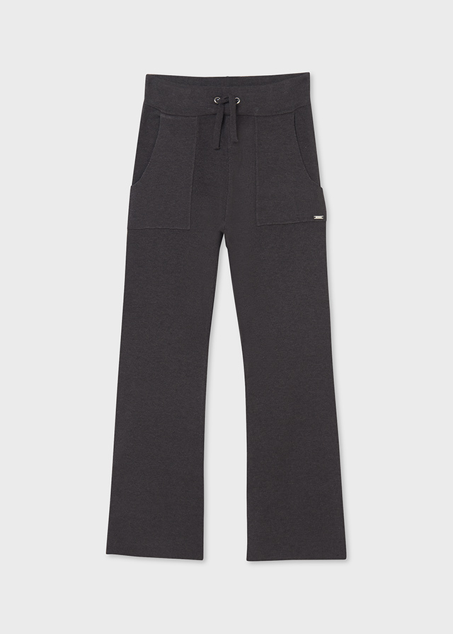 Kalhoty úpletové s kapsami tmavě šedé JUNIOR Mayoral velikost: 157 (14 let)