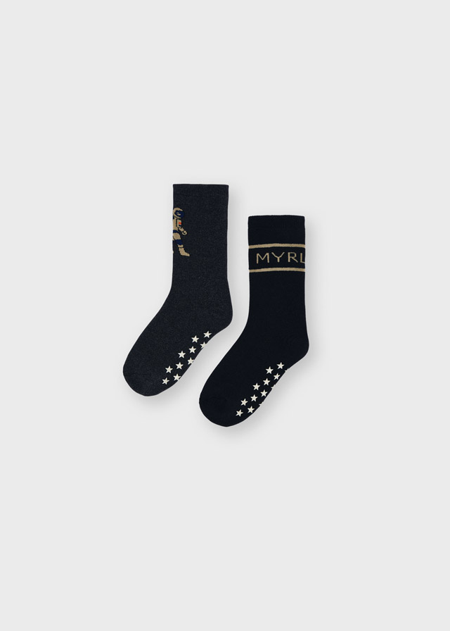 2 pack froté ponožek s protiskluzem KOSMONAUT černé Mayoral velikost: 2 (EU 19-22)
