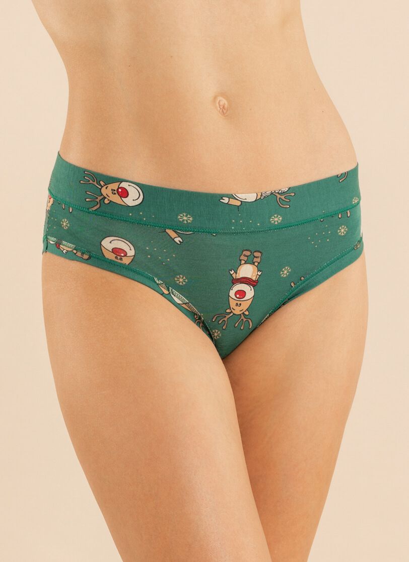 Kalhotky dámské vánoční sobíci zelené Extreme Intimo velikost: 40
