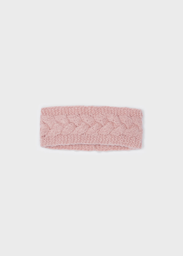 Čelenka pletená se vzorem copánku růžová MINI Mayoral velikost: 104