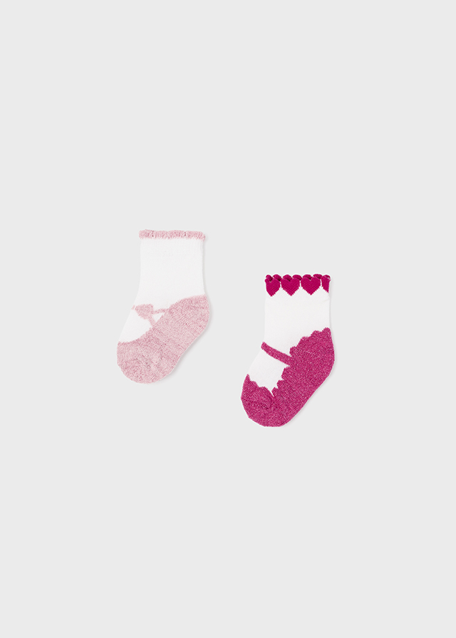 2 psck ponožek BALERINA tmavě růžové NEWBORN Mayoral velikost: 86 (18 měsíců)