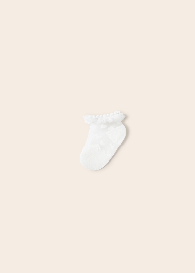 Ponožky s průsvitnou částí srdíčka smetanové NEWBORN Mayoral velikost: 12 měsíců (EU 19)