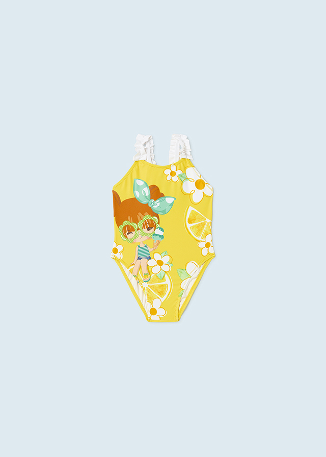 Plavky jednodílné s ozdobnými ramínky CITRÓNKY žluté BABY Mayoral velikost: 92 (24 měsíců)
