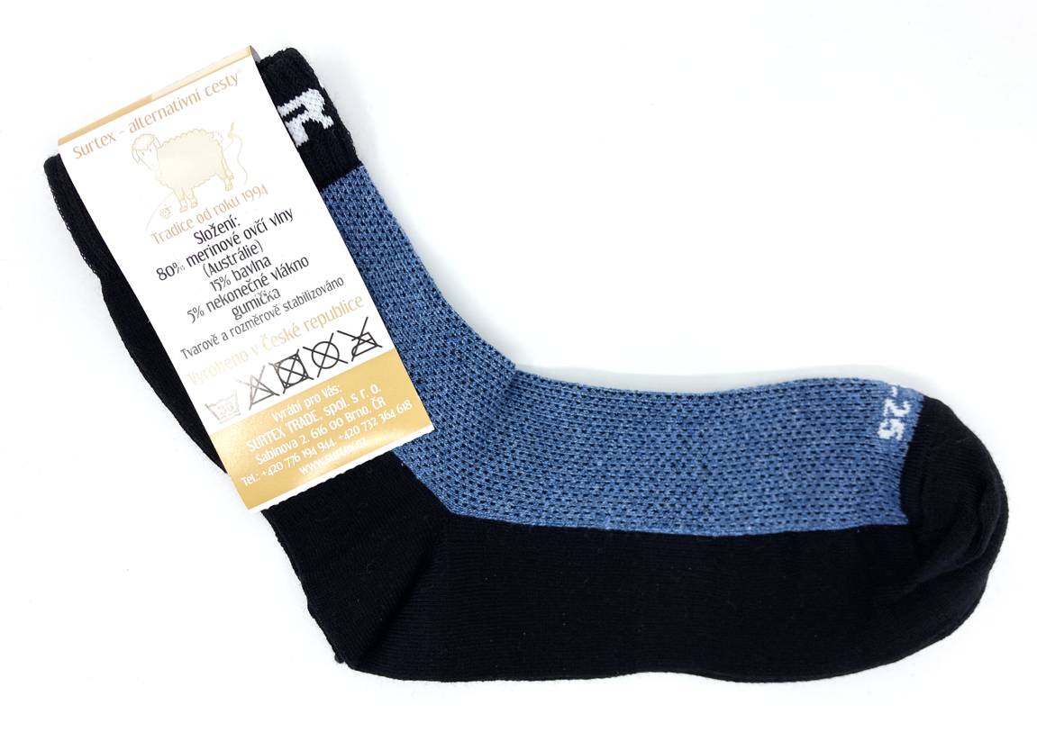 Ponožky Surtex 75% Merino Jeans Velikost: 41 - 43