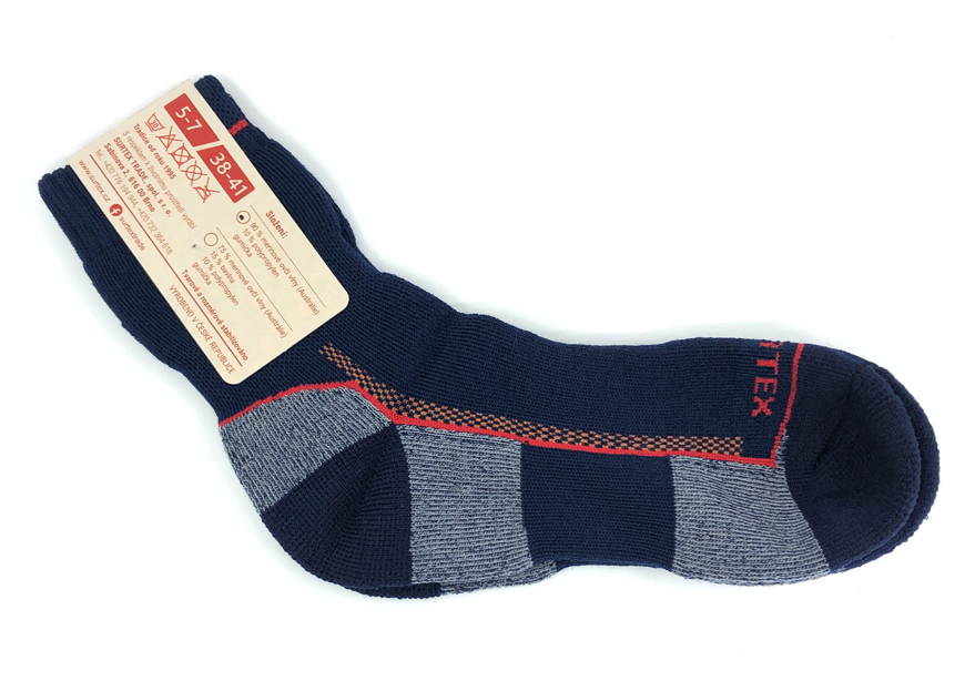 Ponožky Surtex 90% Merino ZIMA Tmavě modré s červenou Velikost: 43 - 46