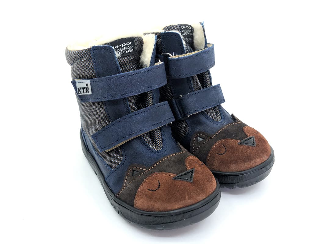 Dětské zimní boty KTR 315 Sova modrá VLNA Velikost: 27