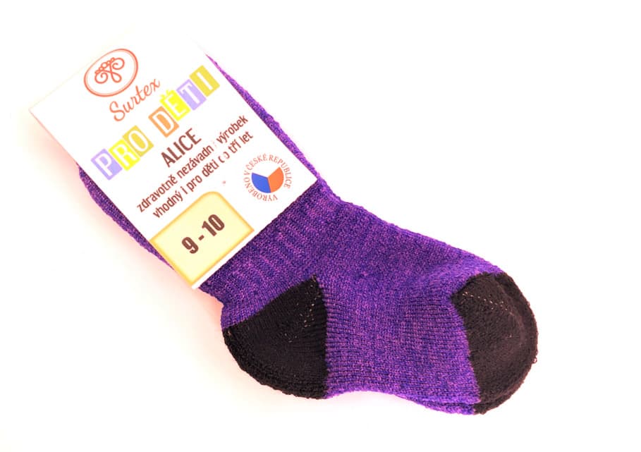 Zimní ponožky Surtex 85% Merino fialové Velikost: 0-6 M