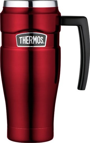 Thermos Vodotěsný termohrnek s madlem - červená 470 ml