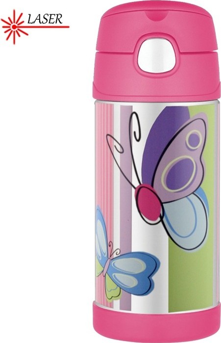 Thermos Dětská termoska s brčkem - motýl 355 ml