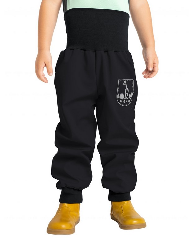 UNUO Batolecí Softshellové kalhoty bez zateplení Basic, Černé Velikost: 80 - 86