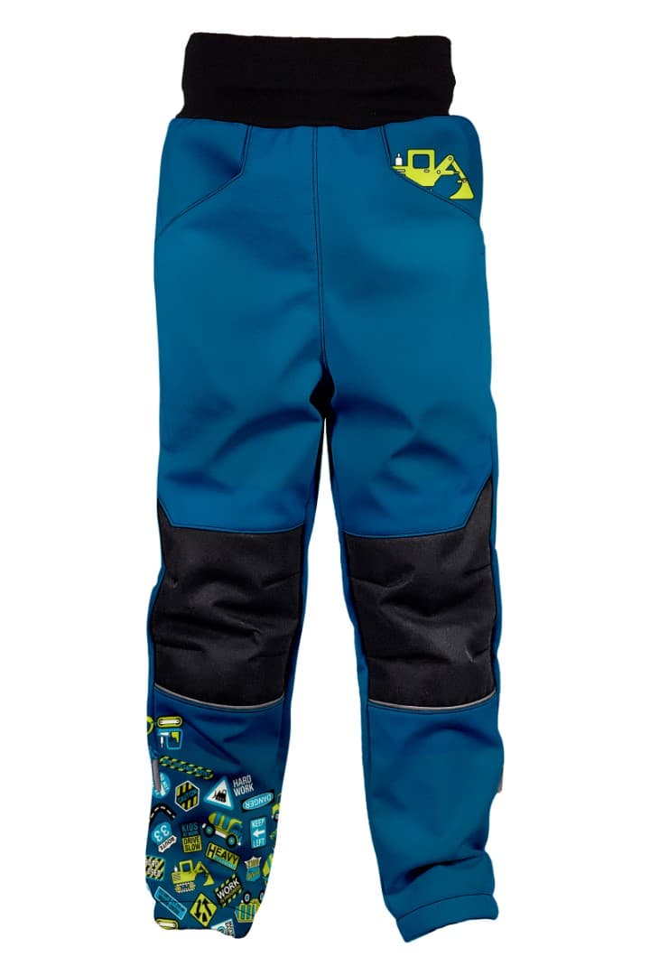 WAMU Dětské softshellové kalhoty, BAGR, modrá Velikost: 104 - 110