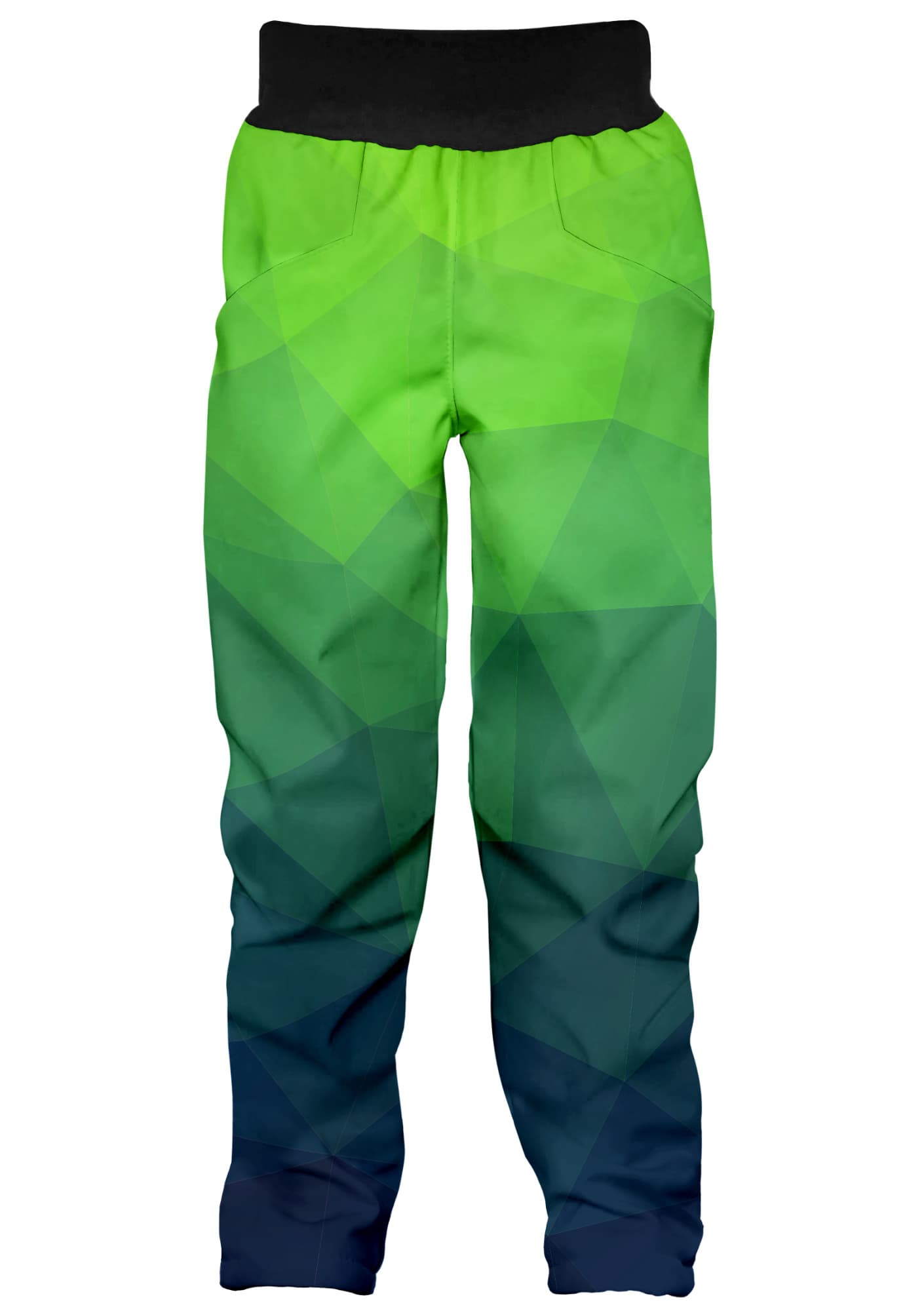 WAMU Dětské softshellové kalhoty, MOZAIKA, zelená Velikost: 146 - 152