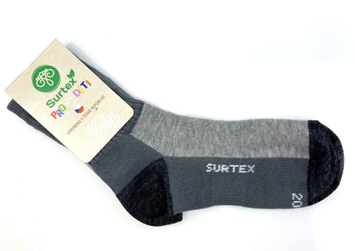 Ponožky Surtex jaro léto 70% Merino šedé Velikost: 27 - 29