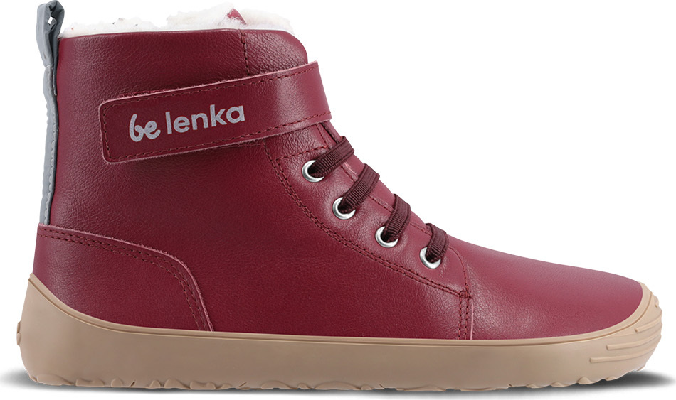 BeLenka Dětské zimní barefoot boty Be Lenka Winter Kids - Dark Cherry Red Velikost: 34