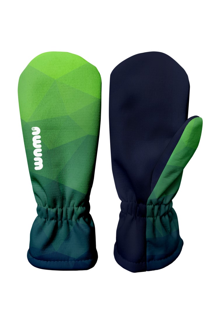 WAMU Dětské softshellové rukavice, MOZAIKA, zelená Velikost: 1