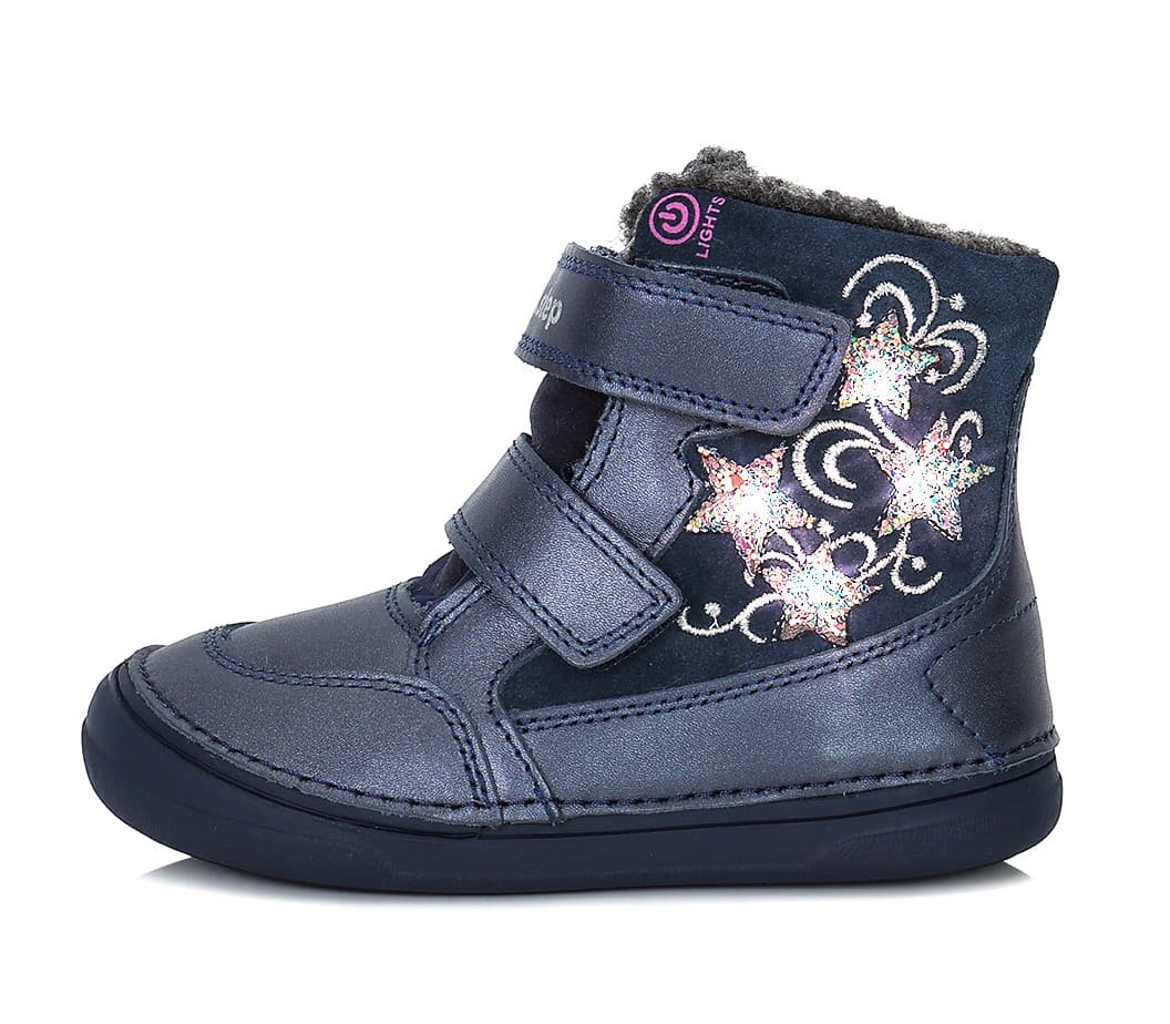 Dětské svítící zimní boty DD Step W078-320B Royal Blue Velikost: 26