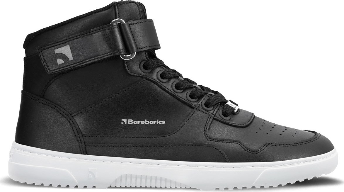 Barefoot tenisky Barebarics Zing - High Top - Black & White - Leather Velikost: 39