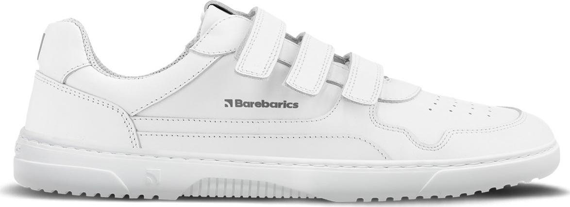BeLenka Barefoot tenisky Barebarics Zing Velcro - All White - Leather Velikost: 44