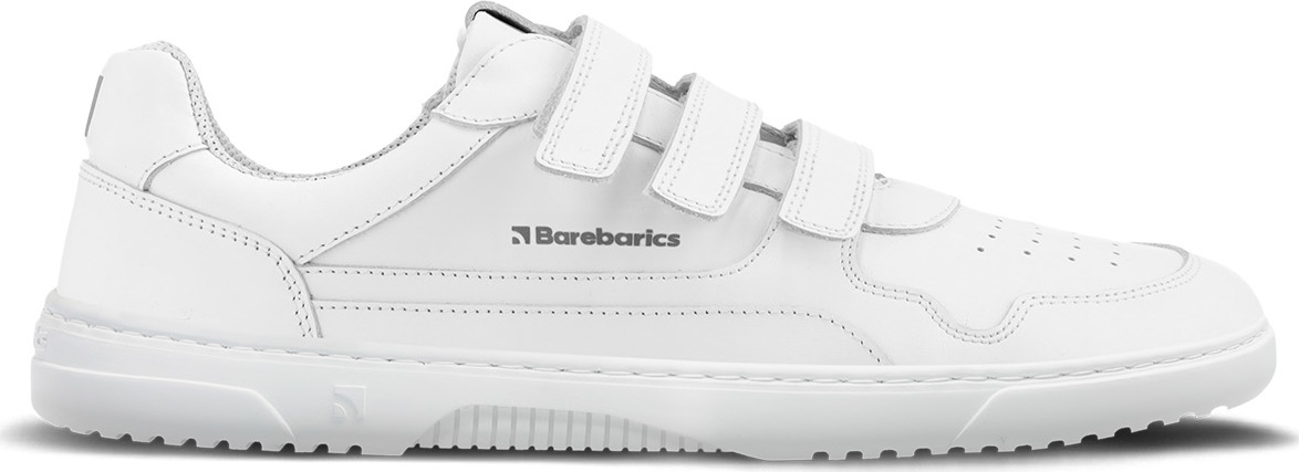 BeLenka Barefoot tenisky Barebarics Zing Velcro - All White - Leather Velikost: 42