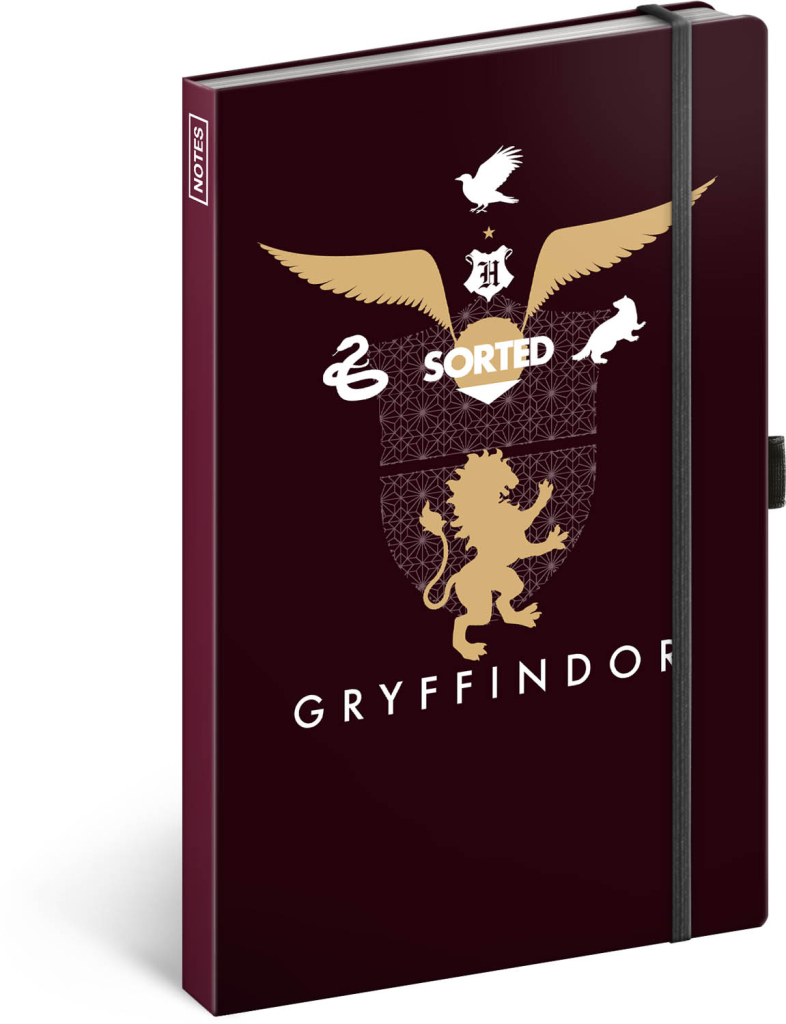 Presco Notes Harry Potter – Gryffindor, linkovaný, 13 × 21 cm