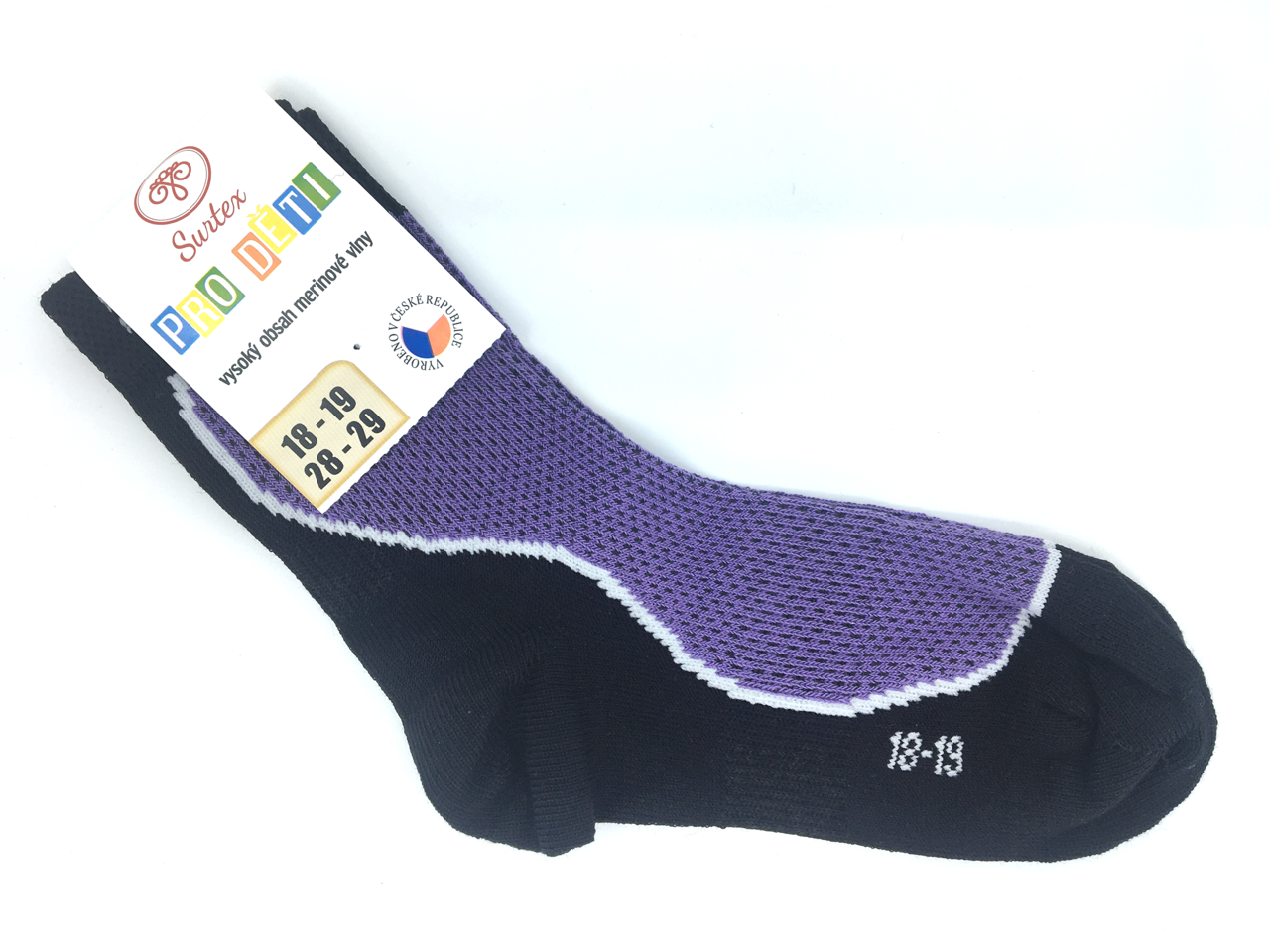 Ponožky Surtex 50% Merino Fialové Velikost: 34 - 35