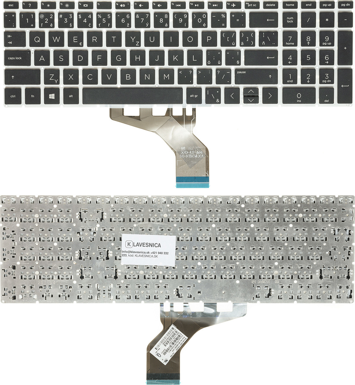 Emeru SK/CZ klávesnica HP 15-DA0155ns, 15-DA0156ns, 15-DA0156TX, 15-DA0156ur