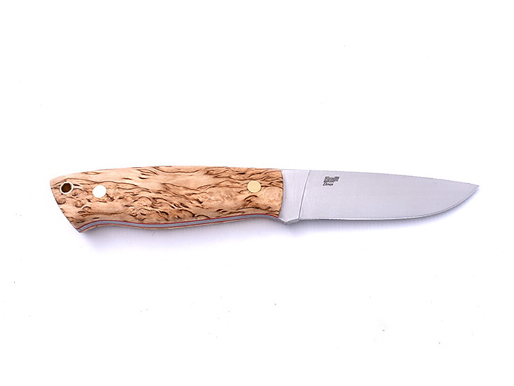 Brisa Trapper 95 N690 Flat Stabilized Curly Birch Sheath Bushcraft 95