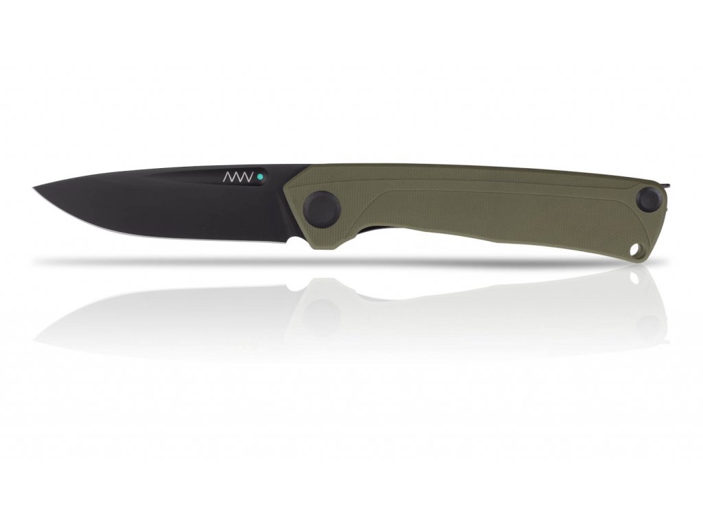 ANV Z200 - DLC Black, G10 Olive, Liner Lock ANVZ200-021