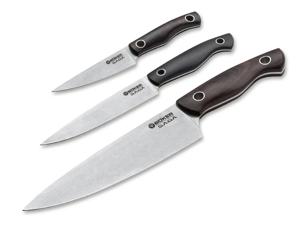 Böker Saga Grenadill Knife Trio 130368SET set nožů (4 ks)