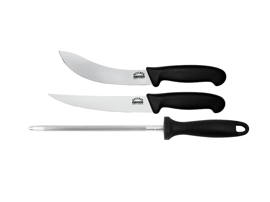 Sada kuchynských nožov Samura Butcher 2ks + ocieľka SBU-0230