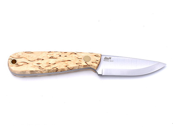 Brisa (EnZo) Nôž Brisa Necker 70 Scandi / Curly Birch / Leather