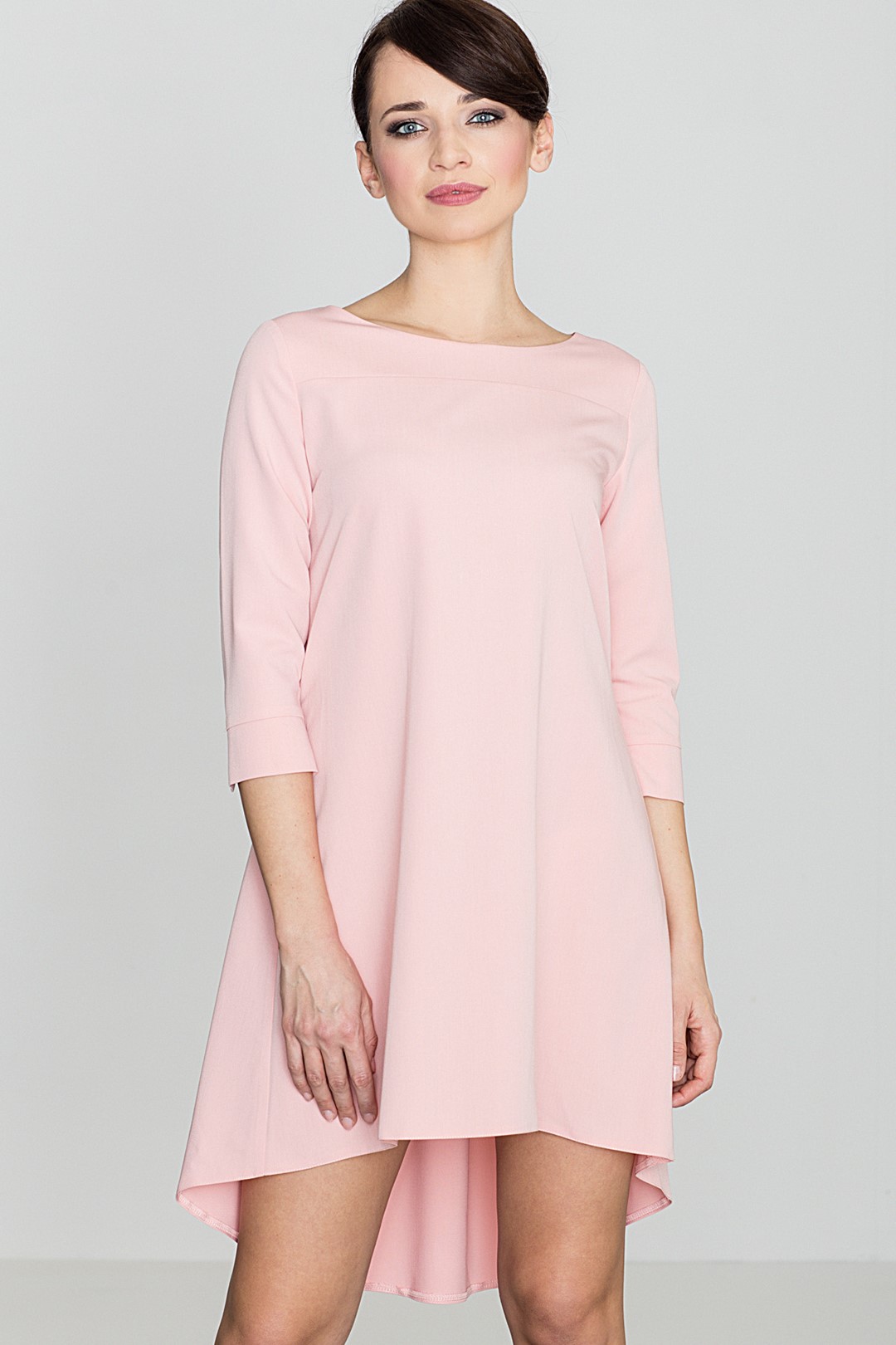 Růžové šaty s asymetrickou sukní K141 Velikost: M