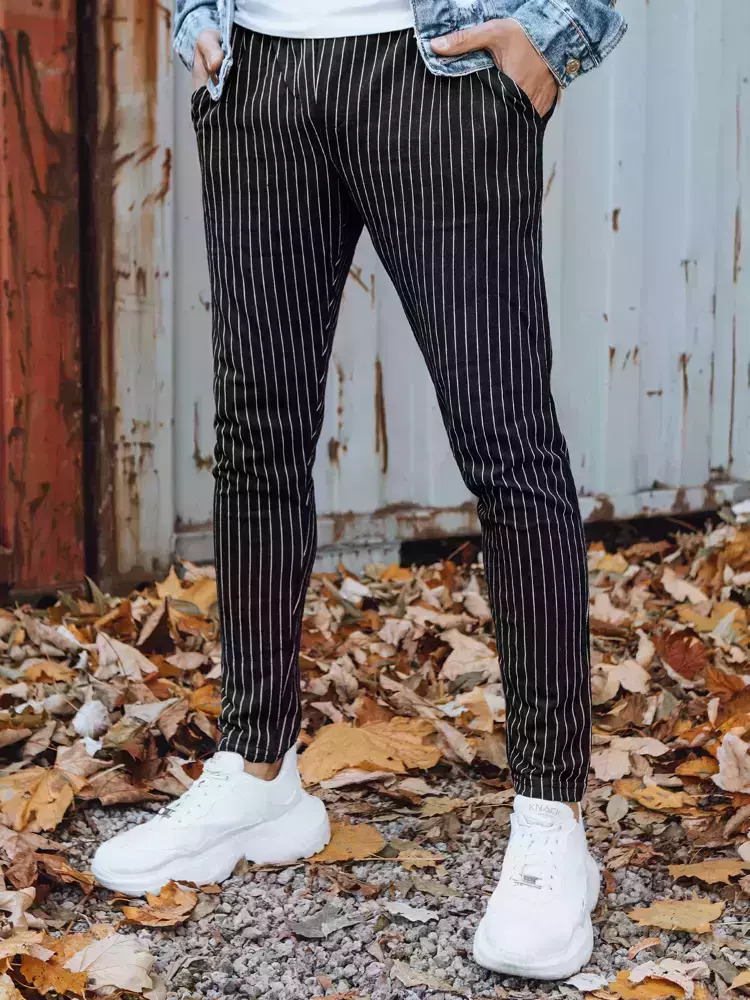 Černé pánské pruhované kalhoty UX3431 Velikost: 2XL