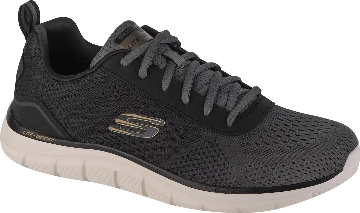 TMAVĚ ŠEDÉ PÁNSKÉ TENISKY SKECHERS TRACK - RIPKENT 232399-OLBK Velikost: 47.5