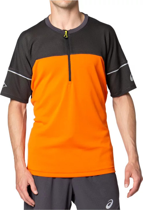 ORANŽOVO-ČERNÉ SPORTOVNÍ TRIČKO ASICS FUJITRAIL TOP TEE 2011B895-800 Velikost: M